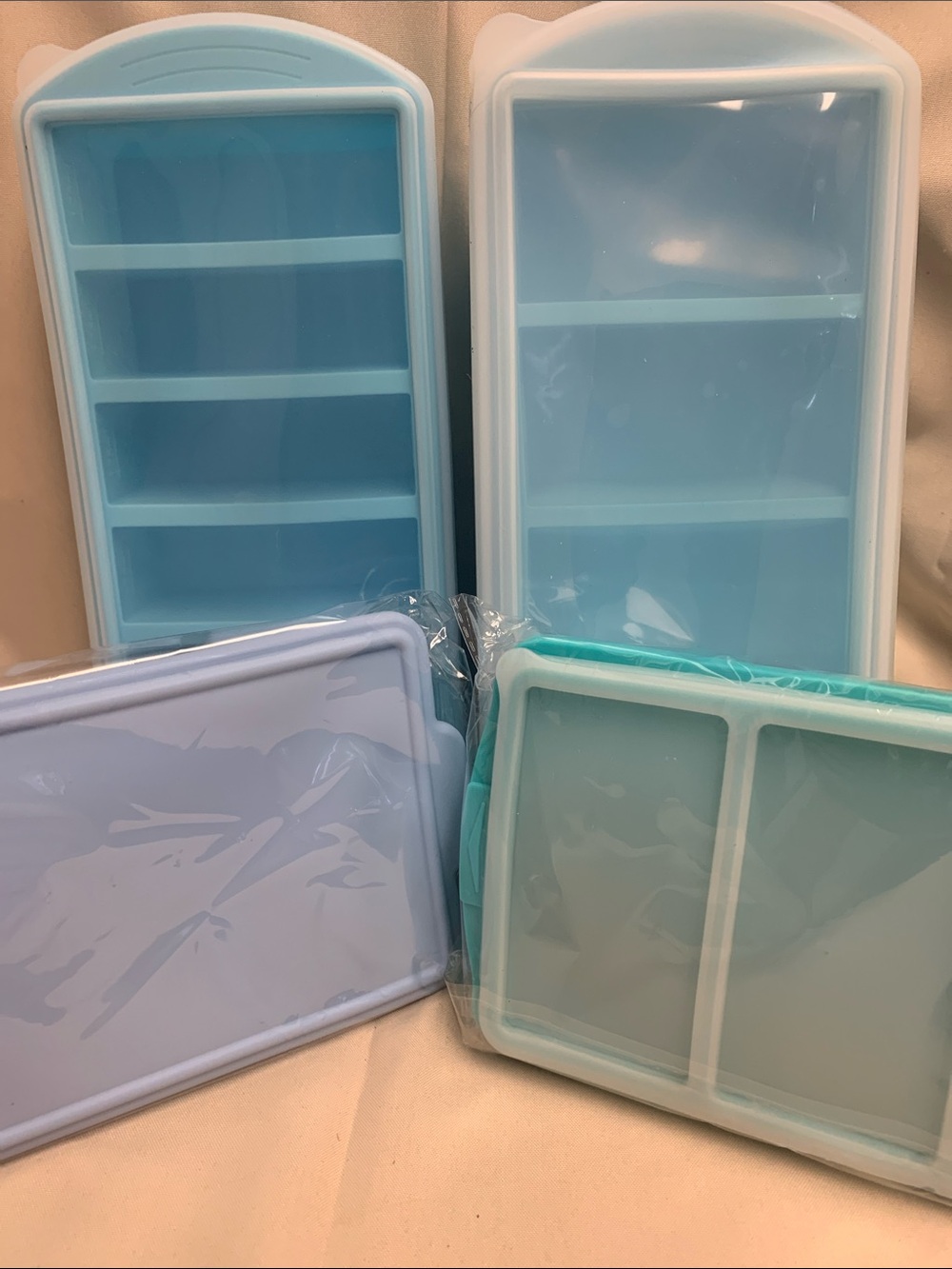 Blue and Mint Silicone Ice Cube Tray Set - Home Storage & Organization